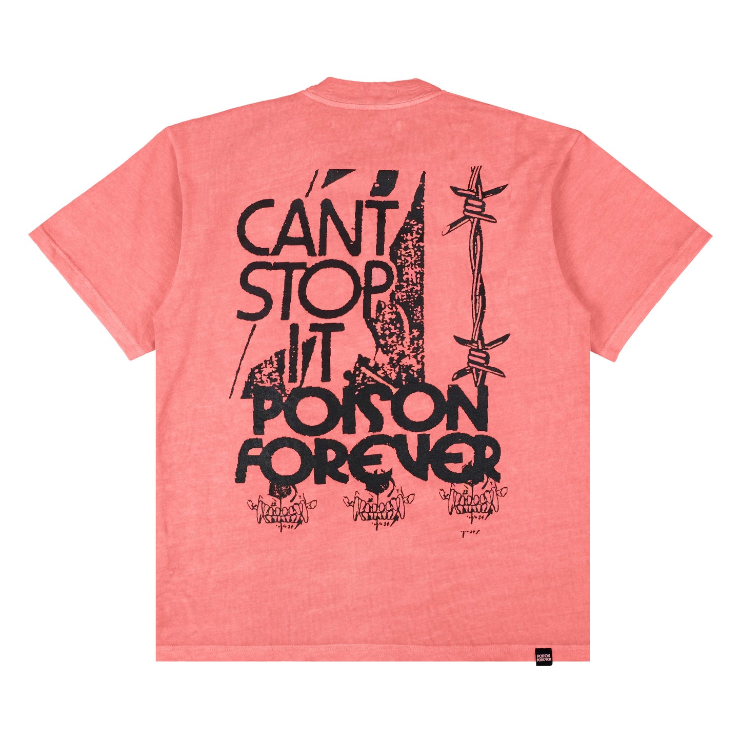 CANT STOP IT OVERDYED TEE PEACH